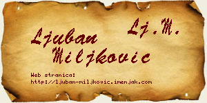 Ljuban Miljković vizit kartica